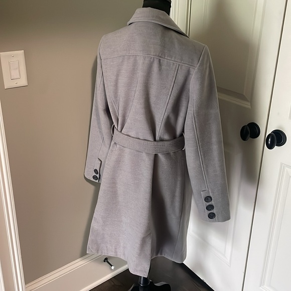Isaac Mizrahi Live Soft Grey VEGAN “Wool” Pea Coat Medium - Picture 5 of 7